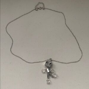 Unique Cute Silver Robot Pendant Necklace